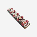 Set of 5 Fluted Ceramic Ramekins with Serving Tray - Image 2