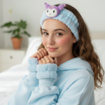 Sanrio Kuromi Plush Spa Headband and Wristbands Set - Image 7