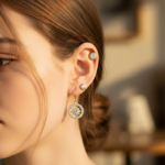 3-Pair Gold-Tone Crystal Stud and Drop Earring Set - Image 2