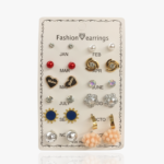 12 Pair Monthly Theme Fashion Stud & Dangle Earring Set