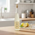 Glass Oil Dispenser Bottle with Gold Spout (Ring Pattern) 750 ml - Image 4