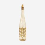 Glass Oil Dispenser Bottle with Gold Spout (Ring Pattern) 750 ml