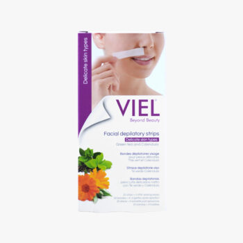 VIEL Facial Depilatory Wax Strips for Delicate Skin with Green Tea & Calendula – 20 Strips