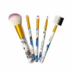 5-Piece Floral Print Makeup Brush Set with Comb - Image 5