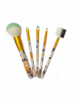 5-Piece Floral Print Makeup Brush Set with Comb - Image 2