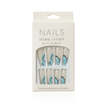 Long Coffin Wave Press-On Nails