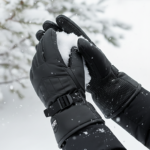 Winter Thermal PU Leather Sport Gloves - Black - Image 2