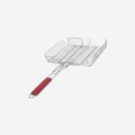 Square Wire BBQ Grilling Basket with Red Handle 26*40