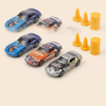 3 Pcs Die-Cast Metal Race Car Set with Racing Accessories