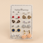 12 Pair Monthly Theme Fashion Stud & Dangle Earring Set