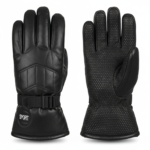 Winter Thermal PU Leather Sport Gloves - Black