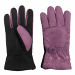 Women's  Puffy Snow Gloves with Pom-Pom and Snowflakes