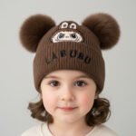Labubu Grey Double Pom-Pom Knitted Beanie - Image 10