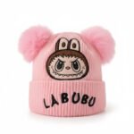 Labubu Grey Double Pom-Pom Knitted Beanie - Image 7
