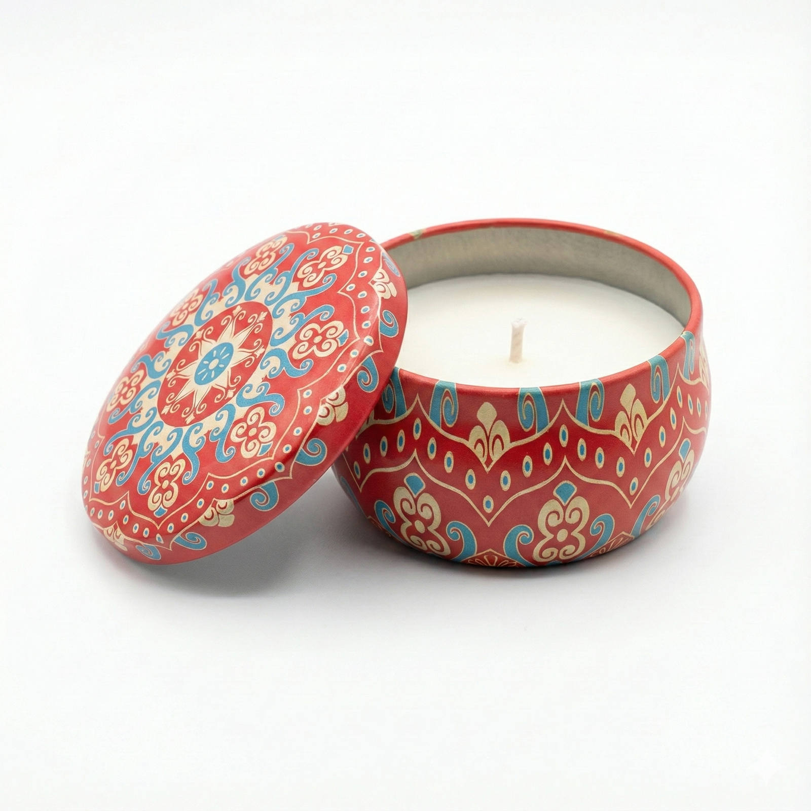 19- Mandala Tin Jar Soy Wax Scented Candle - Image 1