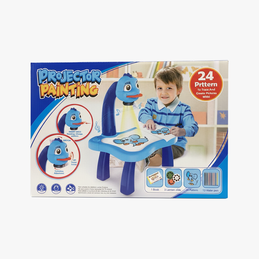 19 Kids Projector Painting Table - Blue Dinosaur - Image 1