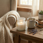 Frosted Glass Scented Candle with Cork Lid - Image 2