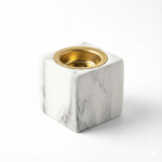 Minimalist White Marble Cube Incense Burner