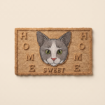 Personalized "Home Sweet Home" Cat Face Doormat