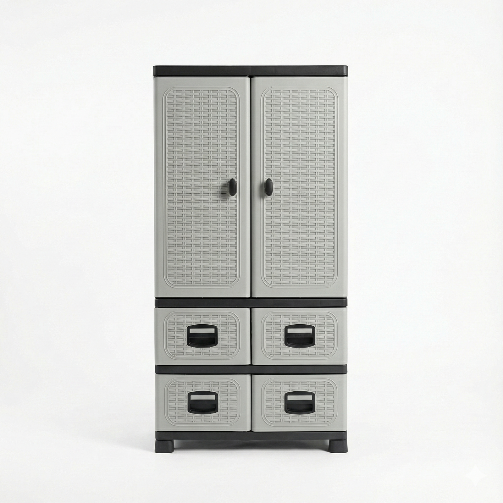Gemini_Generated_Image_8ktu5z8ktu5z8ktu Cosmoplast Plastic Rattan 2-Door 4-Drawer Wardrobe - Image 1