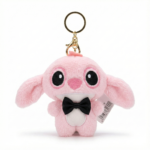 Disney Angel Plush Keychain with Black Bow Tie - Image 2