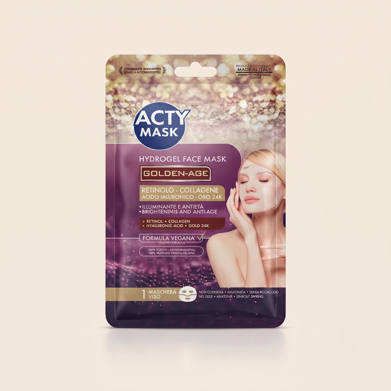 Gemini_Generated_Image_9fn40h9fn40h9fn4ffffffffffff ACTY MASK Hydrogel Face Mask GOLDEN AGE (24K Gold & Collagen) - Image 1