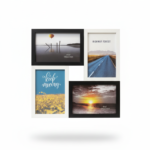 4-Opening Offset Collage Picture Frame (Black & White)