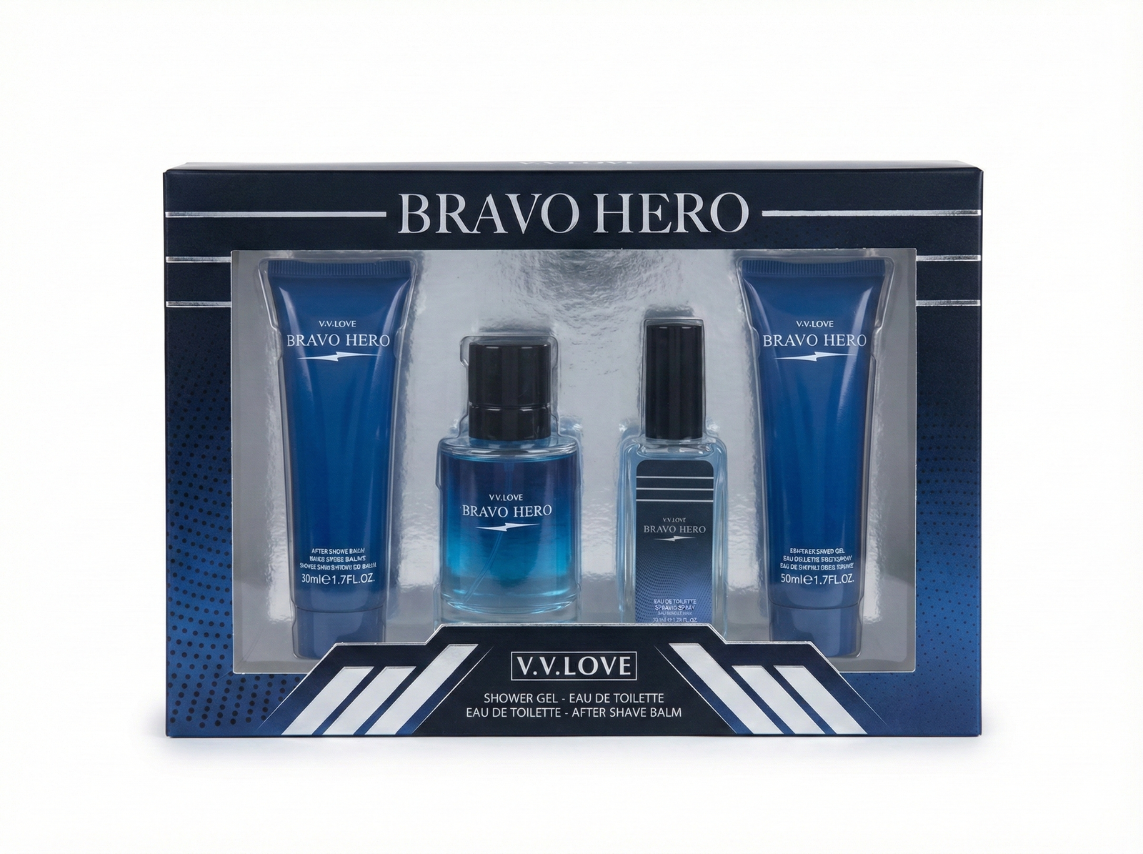 Gemini_Generated_Image_mdt05mdt05mdt05m V.V. Love Bravo Hero Designer Collection 4-Piece Fragrance Gift Set for Men - Image 1