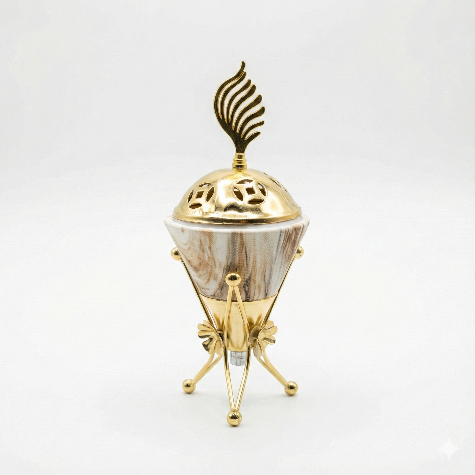 Gemini_Generated_Image_oqhuo6oqhuo6oqhu - Copy Marble and Gold Flame Mabkhara - Image 1