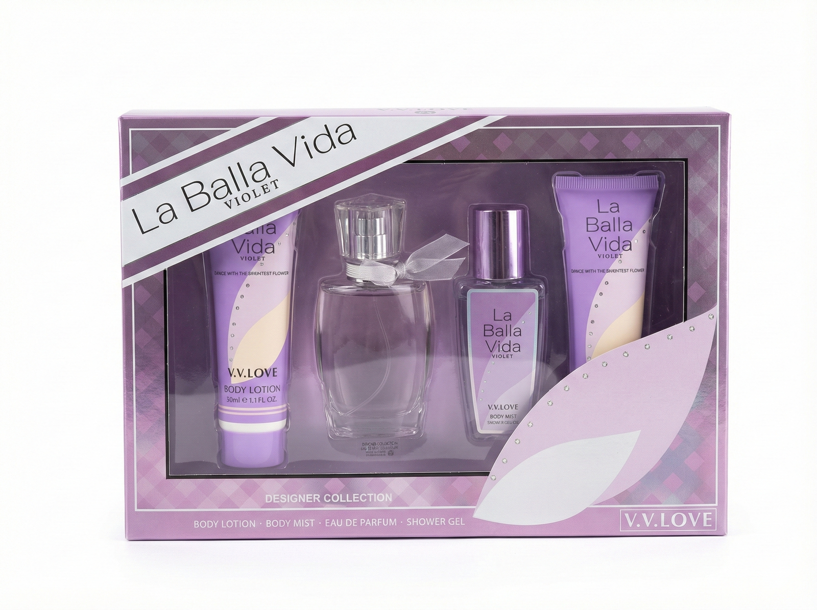 Gemini_Generated_Image_wskzpuwskzpuwskz V.V.LOVE La Balla Vida Violet Designer Collection 4-Piece Gift Set - Image 1