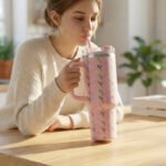Floral  Insulated Tumbler with Handle - Image 8