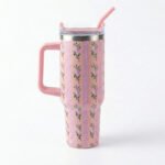 Floral  Insulated Tumbler with Handle - Image 7
