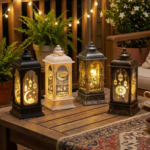 LED Ramadan Mubarak Lantern with Mirror Glass & Calligraphy - Image 6