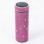 Luxury Rhinestone Smart Water Bottle with LED Temperature Display - Image 4