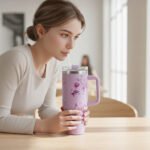 Floral  Insulated Tumbler with Handle - Image 6