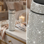 Luxury Rhinestone Smart Water Bottle with LED Temperature Display - Image 5