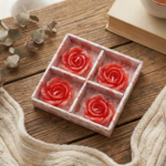 Set of  Red Rose Shaped Scented Candles - Image 3