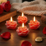 Set of  Red Rose Shaped Scented Candles - Image 2