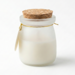 Frosted Glass Scented Candle with Cork Lid - Image 4