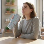 Floral  Insulated Tumbler with Handle - Image 4