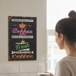 Vintage Distressed Metal Coffee Sign - Fresh Morning Coffee - Image 2