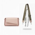 Textured Leather Asymmetrical Clutch with 3 Straps - Image 3