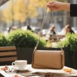 Textured Leather Asymmetrical Clutch with 3 Straps - Image 8