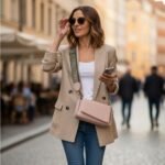 Textured Leather Asymmetrical Clutch with 3 Straps - Image 7