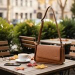 Textured Leather Asymmetrical Clutch with 3 Straps - Image 12