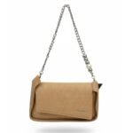 Textured Leather Asymmetrical Clutch with 3 Straps - Image 10