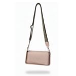 Textured Leather Asymmetrical Clutch with 3 Straps - Image 4