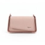 Textured Leather Asymmetrical Clutch with 3 Straps - Image 2