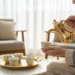 Momaz 12-Piece Gold Pattern Arabic Coffee Cup Set - Image 3