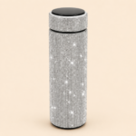 Luxury Rhinestone Smart Water Bottle with LED Temperature Display